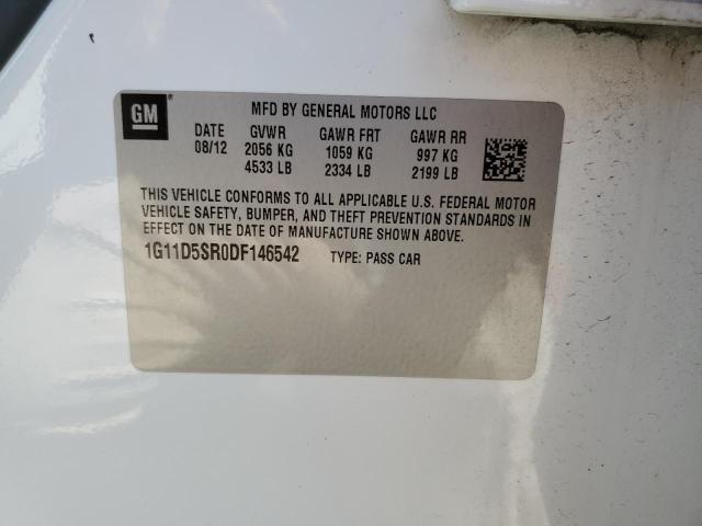 1G11D5SR0DF146542 - 2013 CHEVROLET MALIBU 1LT WHITE photo 12