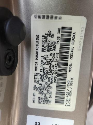 1NXBU4EE7AZ195738 - 2010 TOYOTA COROLLA BASE Qızıl foto 13