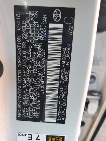 JTDKARFP6J3096747 - 2018 TOYOTA PRIUS PRIM 白色 照片 12