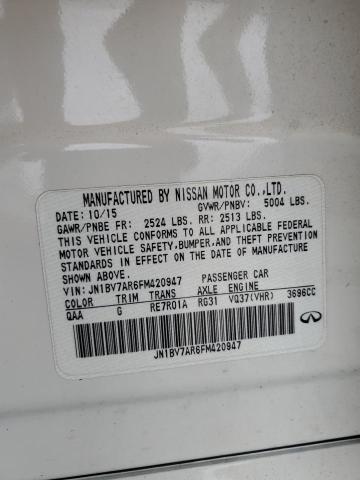 JN1BV7AR6FM420947 - 2015 INFINITI Q50 BASE Biały zdjęcie 12