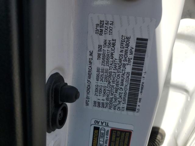 5J6RW5H37KL003426 - 2019 HONDA CR-V LX Blanco foto 13