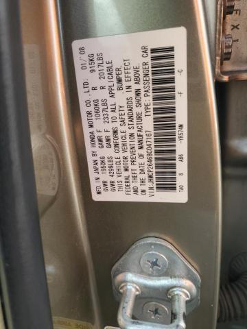 JHMCP26468C047167 - 2008 HONDA ACCORD LXP GOLD photo 12