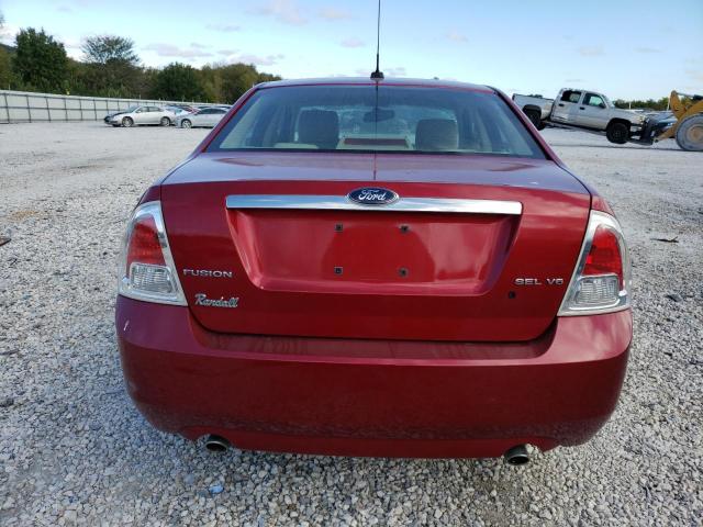 3FAHP081X8R200767 - 2008 FORD FUSION SEL MAROON photo 6