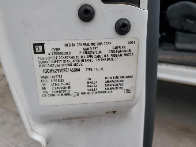 1GCHK29102E143864 - 2002 CHEVROLET SILVERADO K2500 HEAVY DUTY WHITE photo 12