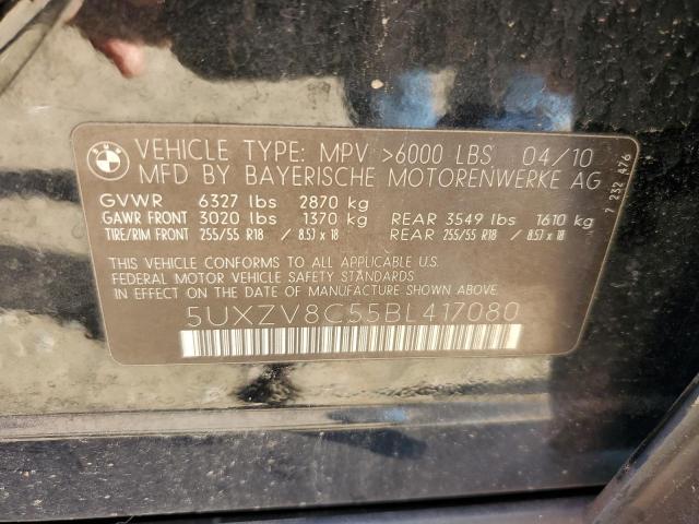 5UXZV8C55BL417080 - 2011 BMW X5 XDRIVE50I Negro foto 13