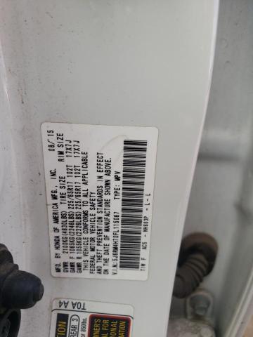 5J6RM4H70FL115087 - 2015 HONDA CR-V EXL WHITE photo 12