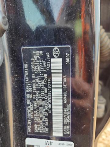 4T1BF3EK5BU163110 - 2011 TOYOTA CAMRY BASE BLACK photo 12