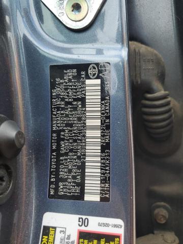 2T1BURHE3GC728624 - 2016 TOYOTA COROLLA L CHARCOAL photo 12