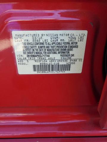 3N1BB6APXCL717744 - 2012 NISSAN SENTRA SE-R RED photo 12