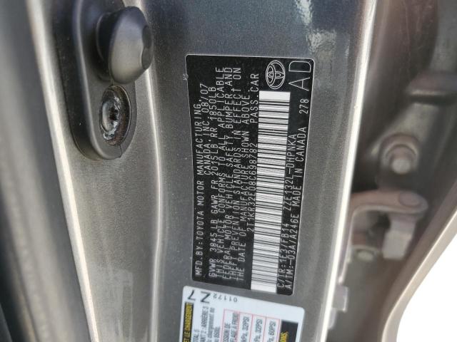 2T1KR32E08C698782 - 2008 TOYOTA COROLLA MA XR GRAY photo 13