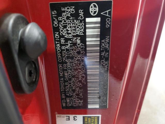 JTKJF5C77FJ013137 - 2015 TOYOTA SCION TC 红色 照片 13