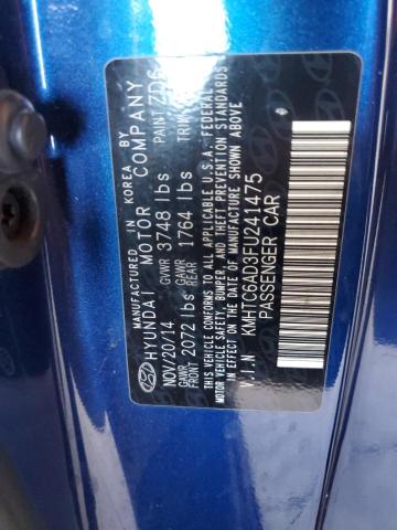 KMHTC6AD3FU241475 - 2015 HYUNDAI VELOSTER 蓝色 照片 13