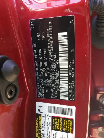 5TDGZRAH6LS503224 - 2020 TOYOTA HIGHLANDER XLE წითელი ფოტო 12