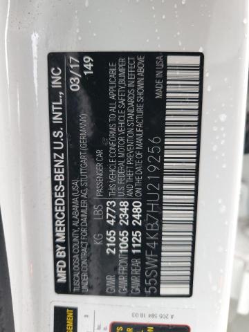 55SWF4KB7HU219256 - 2017 MERCEDES-BENZ C 300 4MATIC WHITE photo 13