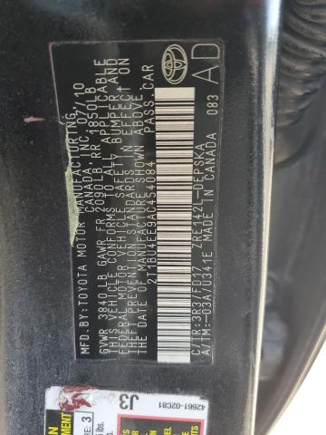 2T1BU4EE9AC454084 - 2010 TOYOTA COROLLA BASE Schwarz Foto 12