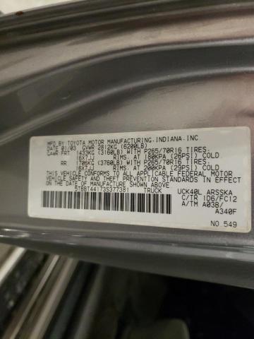 5TBBT44173S377381 - 2003 TOYOTA TUNDRA ACCESS CAB SR5 SILVER photo 12