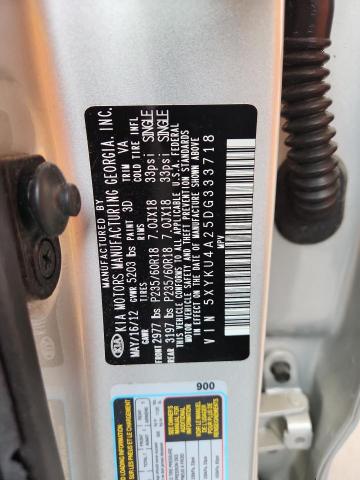 5XYKU4A25DG333718 - 2013 KIA SORENTO EX 银色 照片 13