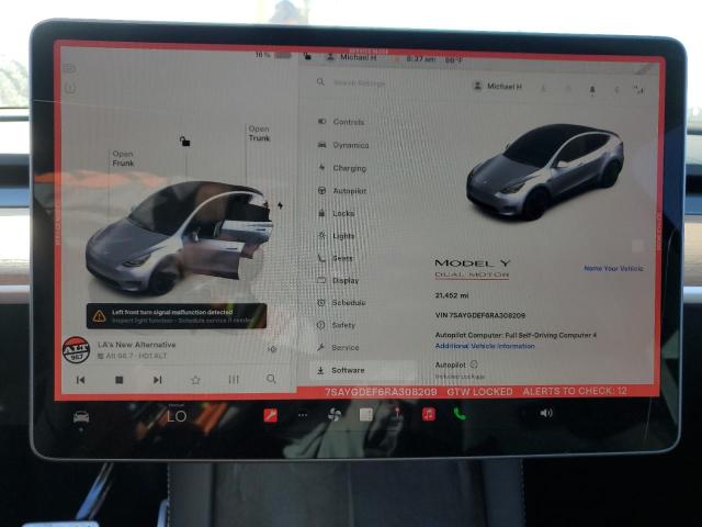 7SAYGDEF6RA308209 - 2024 TESLA MODEL Y 灰色 照片 9