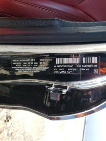 ZARFAEDN8J7589422 - 2018 ALFA ROMEO GIULIA Q4 BLACK photo 12