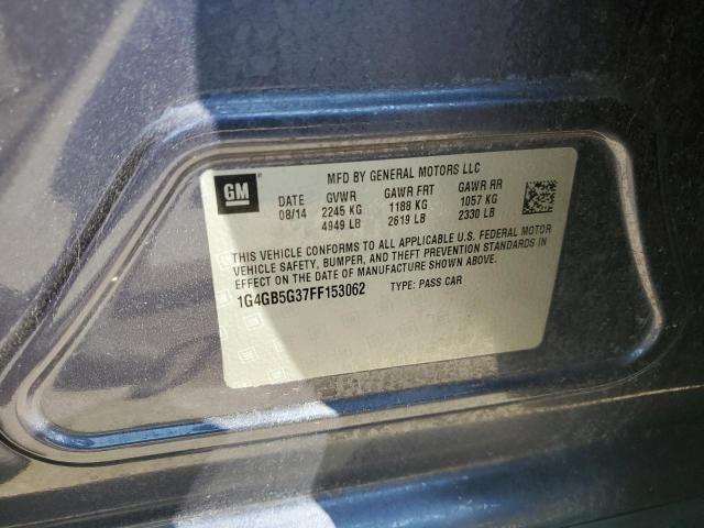 1G4GB5G37FF153062 - 2015 BUICK LACROSSE BLUE photo 12