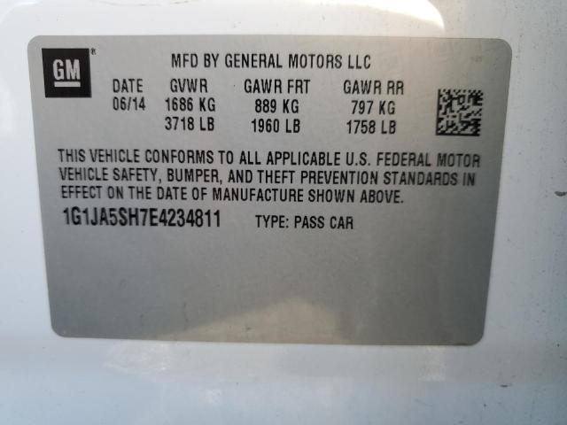 1G1JA5SH7E4234811 - 2014 CHEVROLET SONIC LS 白色 照片 12