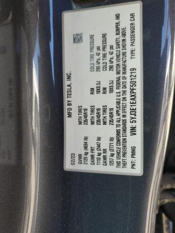 5YJ3E1EAXPF501219 - 2023 TESLA MODEL 3 Boz foto 13