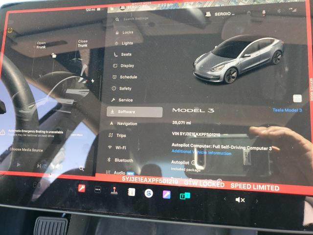 5YJ3E1EAXPF501219 - 2023 TESLA MODEL 3 Boz foto 9