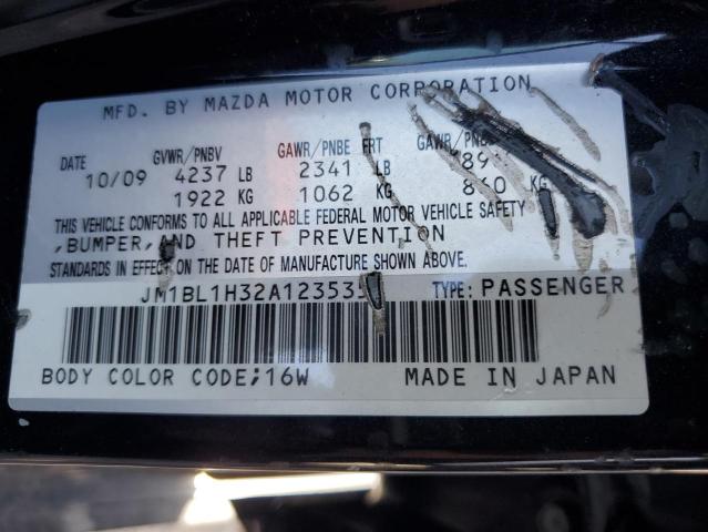 JM1BL1H32A1235354 - 2010 MAZDA SPEED 3 BLACK photo 12