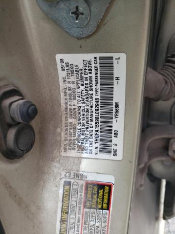 1HGFA15598L092948 - 2008 HONDA CIVIC LX GOLD photo 12