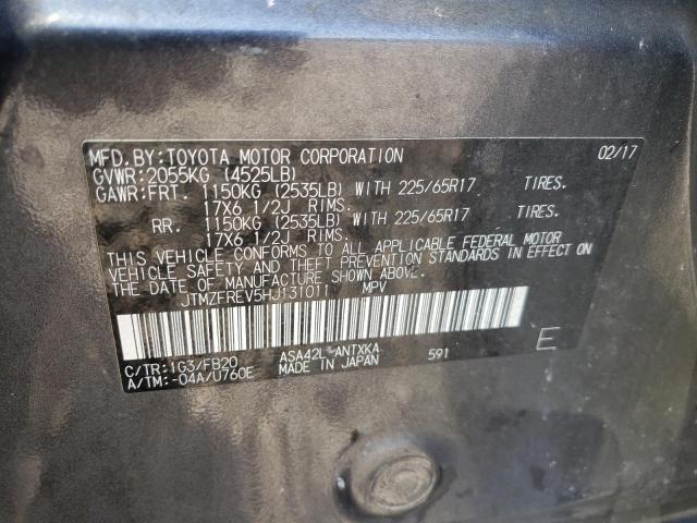 JTMZFREV5HJ131011 - 2017 TOYOTA RAV4 LE 灰色 照片 13