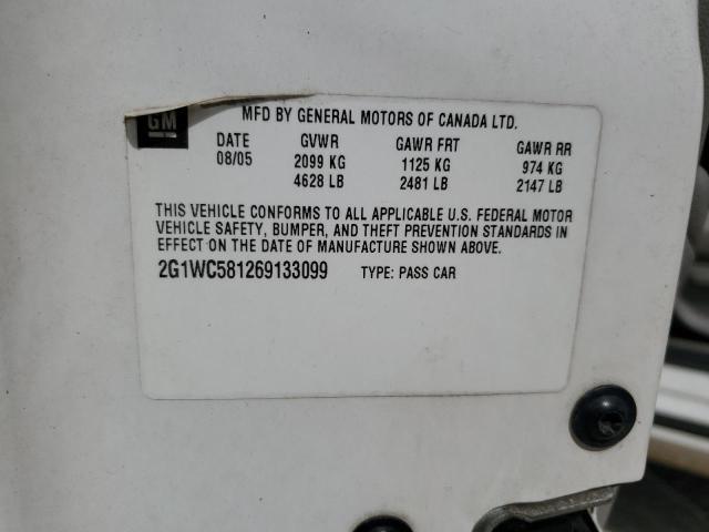 2G1WC581269133099 - 2006 CHEVROLET IMPALA LT Ağ foto 12