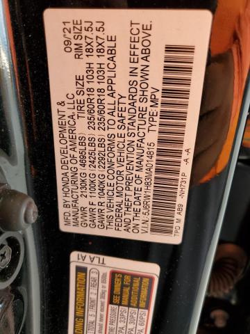 5J6RW1H83MA014815 - 2021 HONDA CR-V EXL BLACK photo 13