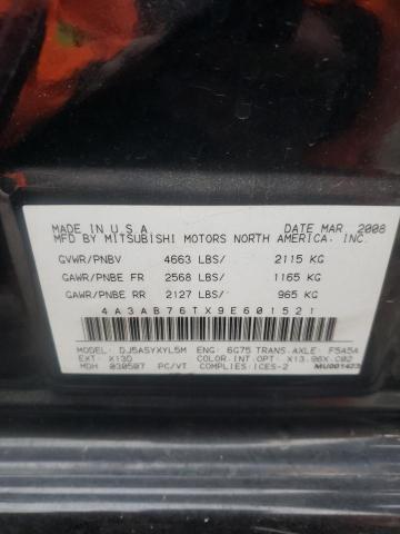 4A3AB76TX9E601521 - 2009 MITSUBISHI GALANT SPORT BLACK photo 13