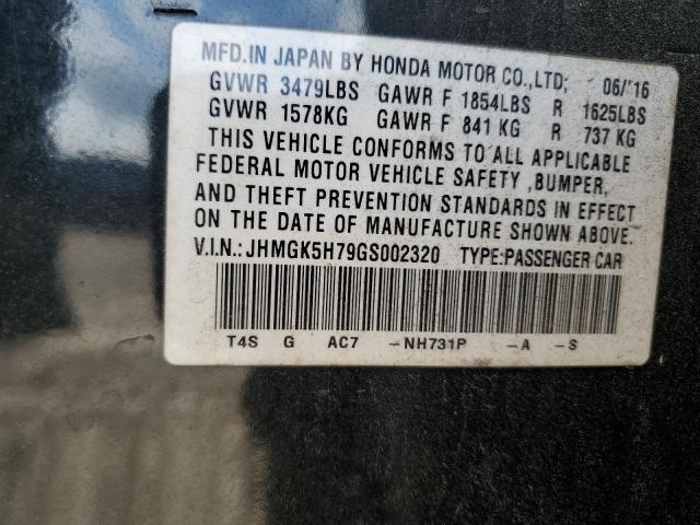 JHMGK5H79GS002320 - 2016 HONDA FIT EX Schwarz Foto 12