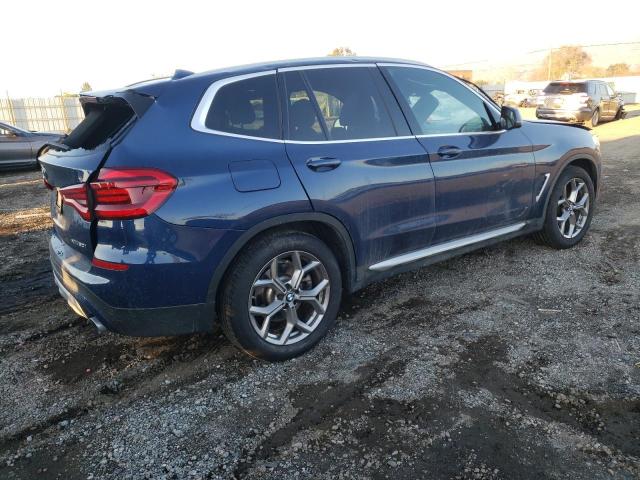 5UXTY5C03M9E99751 - 2021 BMW X3 XDRIVE30I BLUE photo 3