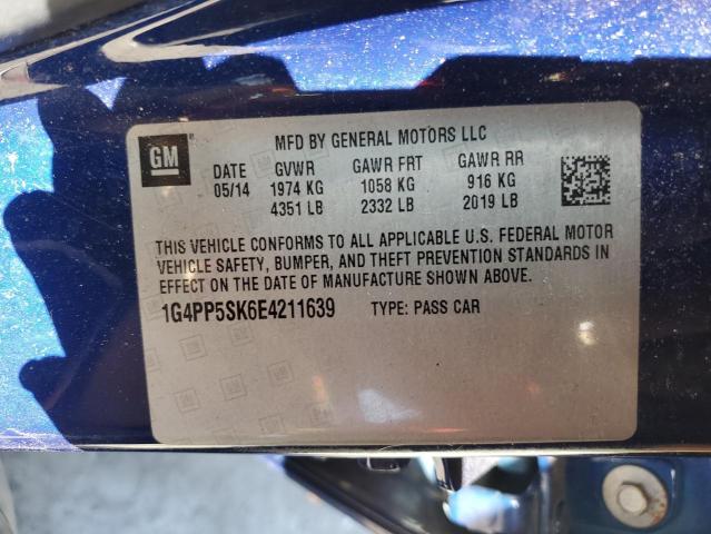 1G4PP5SK6E4211639 - 2014 BUICK VERANO BLUE photo 12