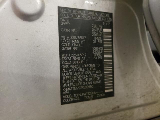 KNMAT2MV9JP509980 - 2018 NISSAN ROGUE S SILVER photo 13