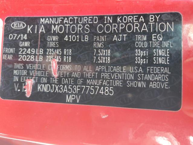 KNDJX3A53F7757485 - 2015 KIA SOUL ! RED photo 12