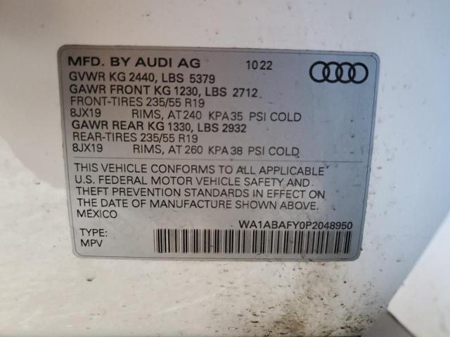 WA1ABAFY0P2048950 - 2023 AUDI Q5 PREMIUM 40 WHITE photo 12