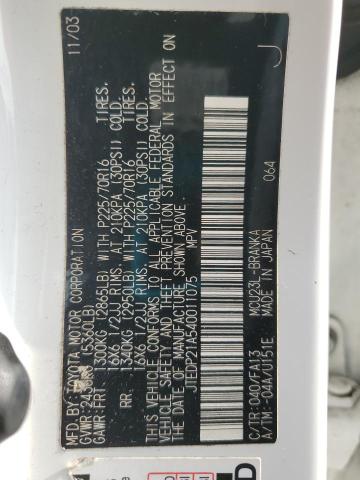 JTEDP21A540011075 - 2004 TOYOTA HIGHLANDER BASE Ağ foto 14