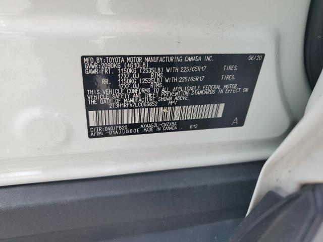 2T3H1RFV7LC066652 - 2020 TOYOTA RAV4 LE WHITE photo 13