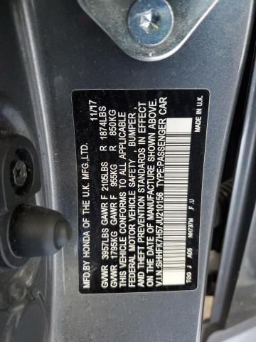 SHHFK7H57JU210156 - 2018 HONDA CIVIC EX GRAY photo 13