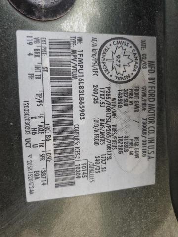 1FMPU16L83LB65903 - 2003 FORD EXPEDITION XLT GREEN photo 13