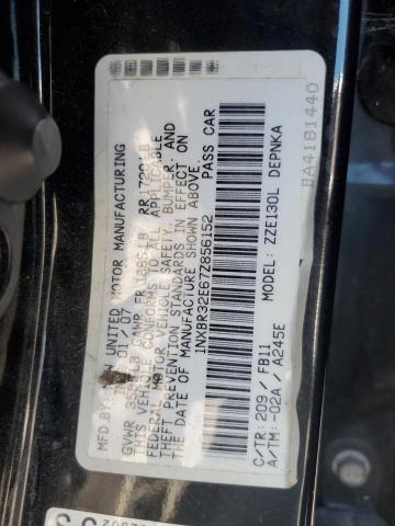 1NXBR32E67Z856152 - 2007 TOYOTA COROLLA CE BLACK photo 12