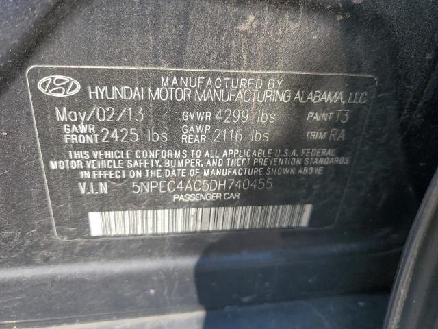 5NPEC4AC5DH740455 - 2013 HYUNDAI SONATA SE BLUE photo 13