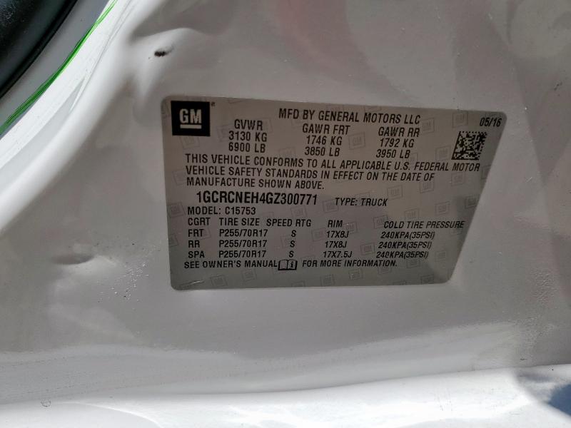 1GCRCNEH4GZ300771 - 2016 CHEVROLET SILVERADO C1500 WHITE photo 12