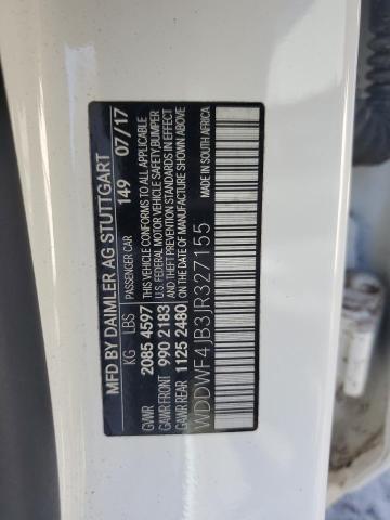 WDDWF4JB3JR327155 - 2018 MERCEDES-BENZ C 300 WHITE photo 12