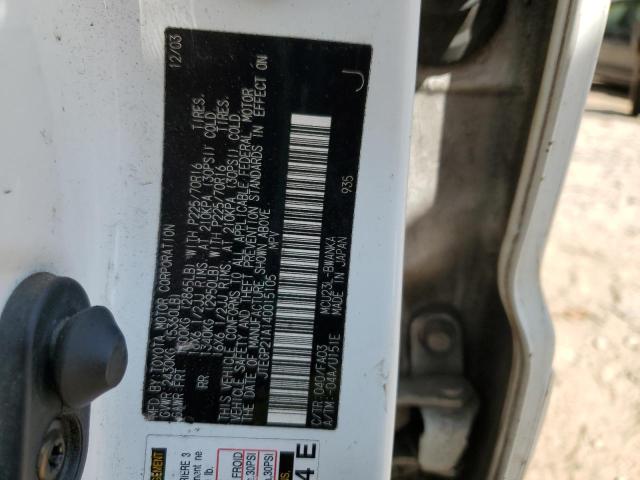 JTEGP21A140015105 - 2004 TOYOTA HIGHLANDER BASE Weiß Foto 13