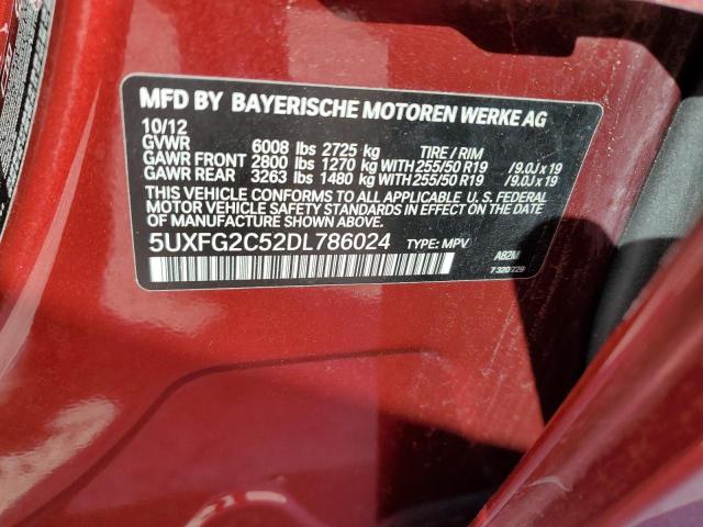 5UXFG2C52DL786024 - 2013 BMW X6 XDRIVE35I RED photo 13