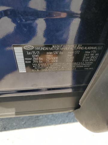 5NMS3DAJ8NH380503 - 2022 HYUNDAI SANTA FE SEL BLUE photo 13